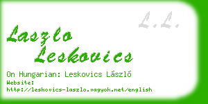 laszlo leskovics business card