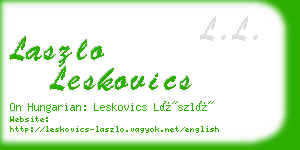 laszlo leskovics business card